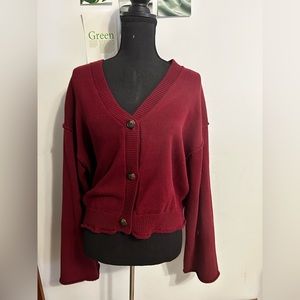 Oversized Red Cardigan